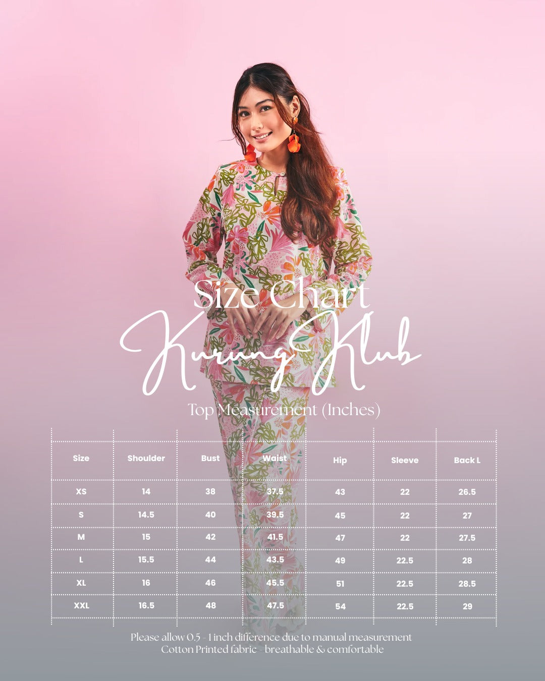 The Daily Essentials - Size Chart 1